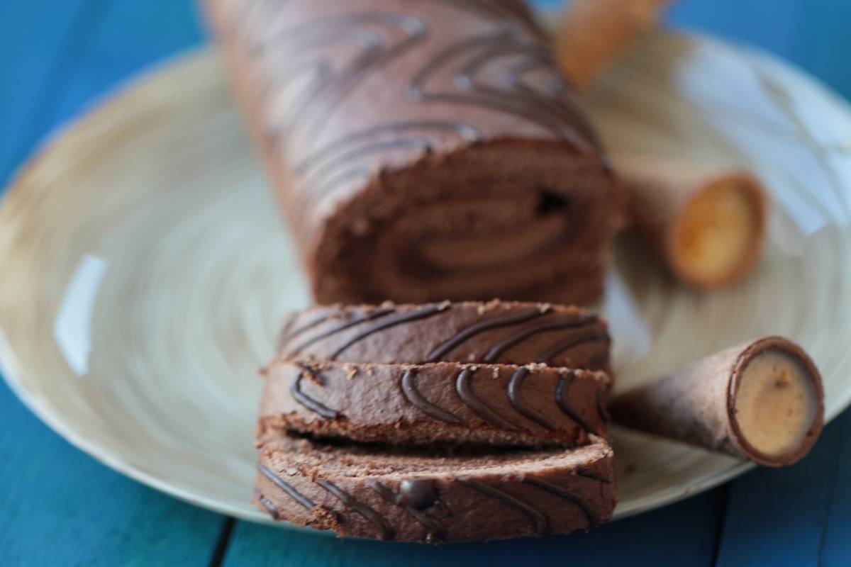 rotolo di cioccolato senza cottura